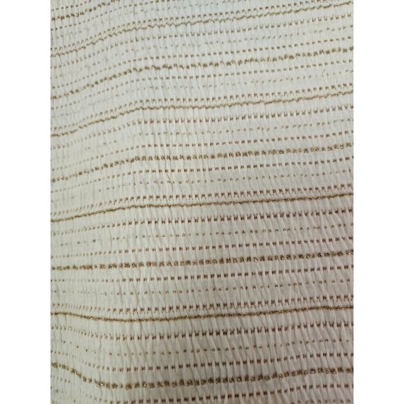 Loft Stripe Stretchy Top Women's Puff Long Sleeve Oat-Gold Size M Brand New - Picture 5 of 9